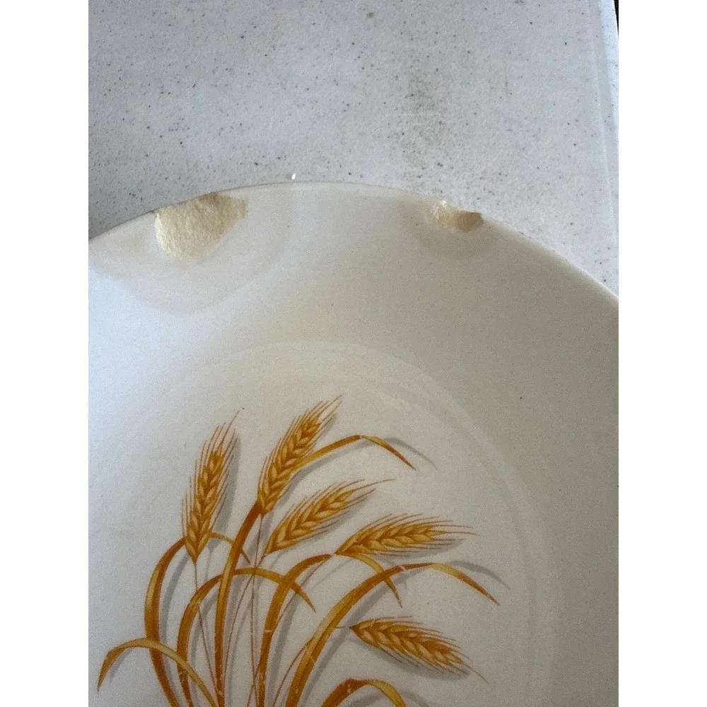 Vintage Golden Wheat 22K Gold Trim Soup Bowls Set of 6 Made‎ in USA Oven Proof
